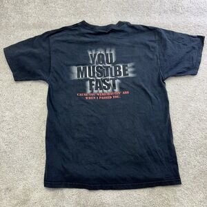 Vintage 90s No Fear Center Middle "You Must Be Fast" Faded Shirt Large RARE